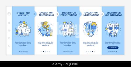 Business English aims onboarding vector template Stock Vector