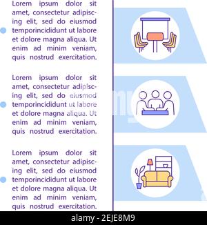 Comfortable hotels and meeting venues brochure template Stock Vector