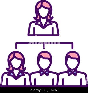 Female leader RGB color icon Stock Vector