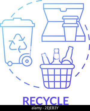 Recycle blue gradient concept icon Stock Vector