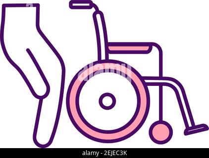 Support service for people with disabilities RGB color icon Stock Vector