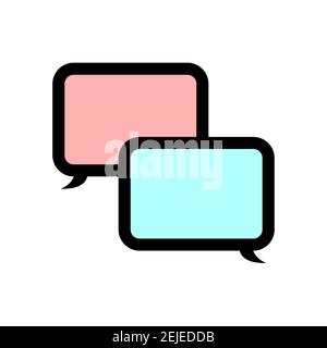Dialog icon in text messaging. Two clouds with conversations. Vector illustration on a white background. Stock Vector