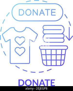 Donate blue gradient concept icon Stock Vector
