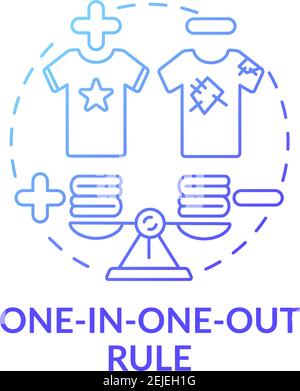 One-in-one-out rule blue gradient concept icon Stock Vector