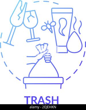 Trash blue gradient concept icon Stock Vector