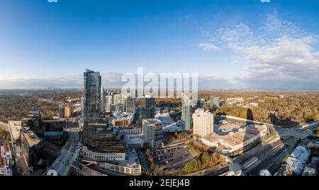 High angle view of the Buckhead district and downtown, Atlanta, Fulton County, Georgia, USA Stock Photo