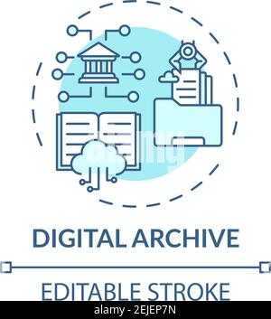 Digital archive concept icon Stock Vector