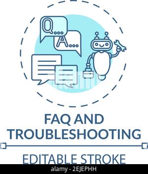 FAQ and troubleshooting concept icon Stock Vector