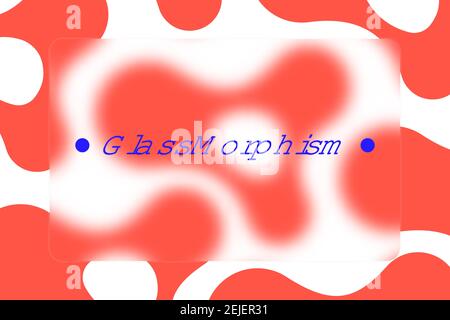 Abstract background. Transparent frame in glass morphism style Stock Vector