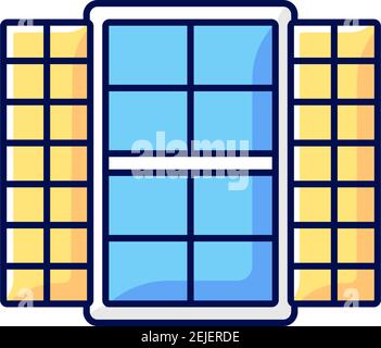 Window shutters RGB color icon Stock Vector