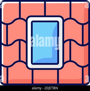 Skylight windows RGB color icon Stock Vector