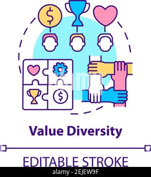 Value diversity concept icon Stock Vector