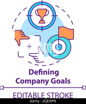 Defining company goals concept icon Stock Vector