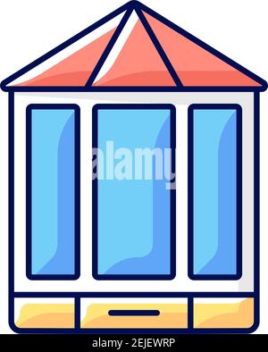 Bay and bow windows RGB color icon Stock Vector