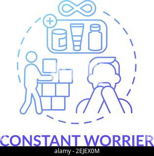 Constant worrier blue gradient concept icon Stock Vector
