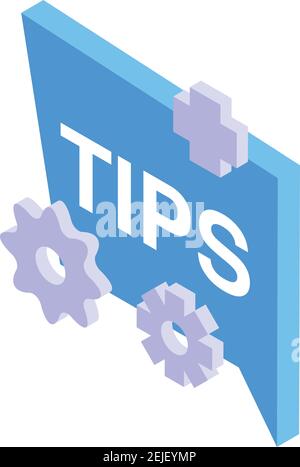 Setting tips icon. Isometric of setting tips vector icon for web design isolated on white background Stock Vector