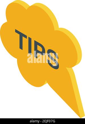 Tips solutions icon. Isometric of tips solutions vector icon for web design isolated on white background Stock Vector