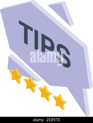 Tips and tricks icon. Isometric of tips and tricks vector icon for web design isolated on white background Stock Vector