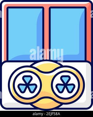 Window fans RGB color icon Stock Vector
