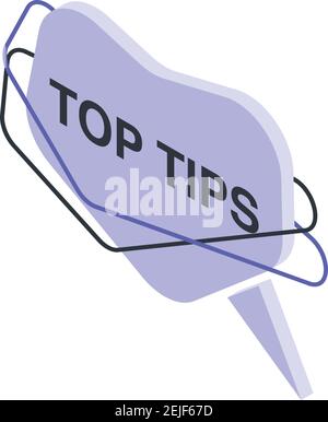Top tips icon. Isometric of top tips vector icon for web design isolated on white background Stock Vector