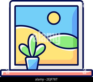 Picture windows RGB color icon Stock Vector