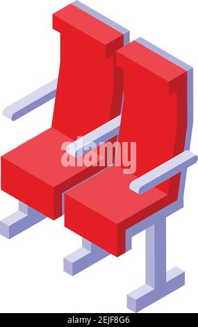 Passenger seats icon. Isometric of passenger seats vector icon for web design isolated on white background Stock Vector