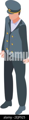 Plane pilot icon. Isometric of plane pilot vector icon for web design isolated on white background Stock Vector