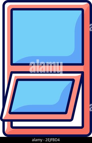 Awning windows RGB color icon Stock Vector