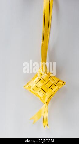 The beutiful gold colors ribbon of ketupat raya Stock Photo