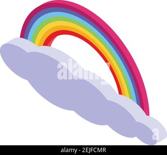 Rainbow icon. Isometric of rainbow vector icon for web design isolated on white background Stock Vector