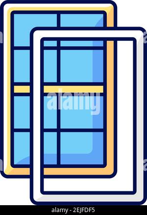 Storm windows RGB color icon Stock Vector