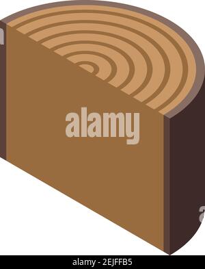 Half trunk tree icon. Isometric of half trunk tree vector icon for web design isolated on white background Stock Vector