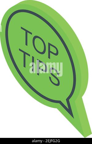 Tips advice icon. Isometric of tips advice vector icon for web design isolated on white background Stock Vector