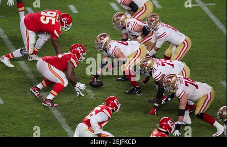 San Francisco 49ers' Kendrick Bourne (84) runs against Kansas City Chiefs'  Charvarius Ward duri …