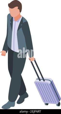 Plane departure passenger icon. Isometric of plane departure passenger vector icon for web design isolated on white background Stock Vector