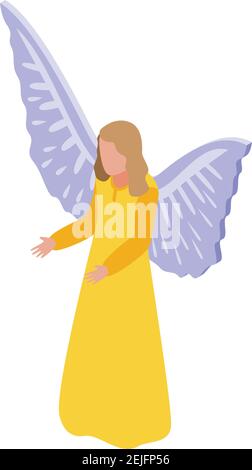 Easter angel icon. Isometric of easter angel vector icon for web design isolated on white background Stock Vector