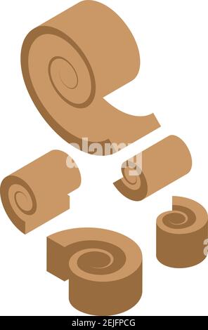 Wood pieces icon. Isometric of wood pieces vector icon for web design isolated on white background Stock Vector