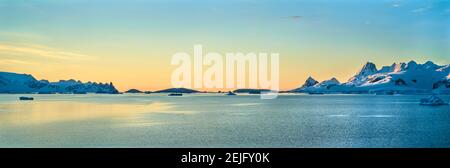 Scenic view of leaving Lemaire Channel, Antarctica Stock Photo