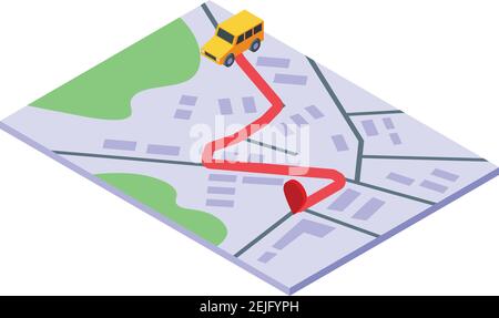 Itinerary map icon. Isometric of itinerary map vector icon for web design isolated on white background Stock Vector