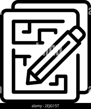 Redesign papers icon. Outline redesign papers vector icon for web design isolated on white background Stock Vector