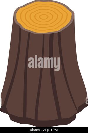 Cut tree trunk icon. Isometric of cut tree trunk vector icon for web design isolated on white background Stock Vector
