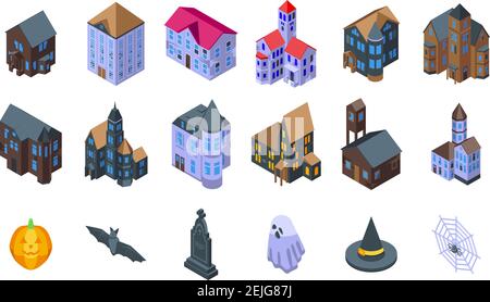Creepy house icon. Isometric of creepy house vector icon for web design isolated on white background Stock Vector