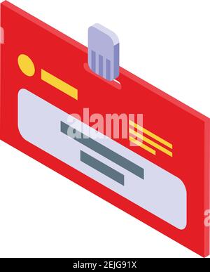 Human id card icon. Isometric of human id card vector icon for web design isolated on white background Stock Vector