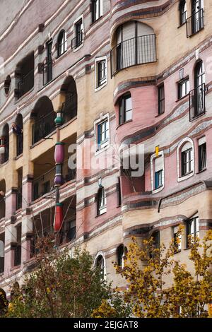 Waldspirale residential building complex designed by Austrian artist Friedensreich Hundertwasser, Darmstadt, Hesse, Germany Stock Photo