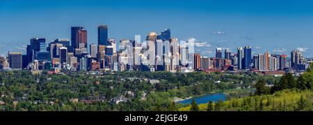 Bow river and city skyline Calgary Alberta Canada Stock Photo - Alamy