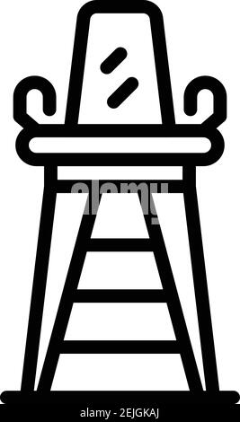 Lifeguard chair icon. Outline lifeguard chair vector icon for web design isolated on white background Stock Vector