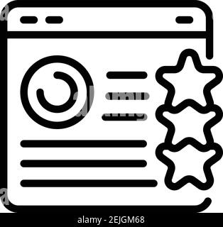 Webpage review icon. Outline webpage review vector icon for web design isolated on white background Stock Vector