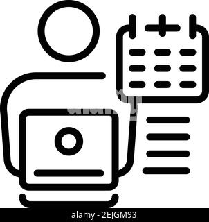 Part time worker icon. Outline part time worker vector icon for web design isolated on white background Stock Vector