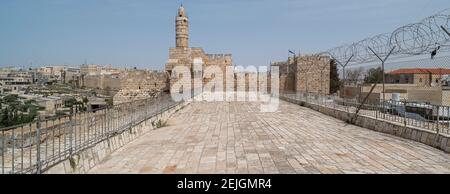Tower of David, Old City Walls, Jerusalem, Israel Stock Photo