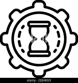 Time track hours icon. Outline time track hours vector icon for web design isolated on white background Stock Vector